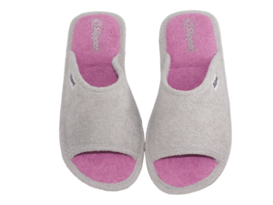 ZAPATILLAS CASA RIZO TOALLA SLIPPER 112 GRIS-MALVA