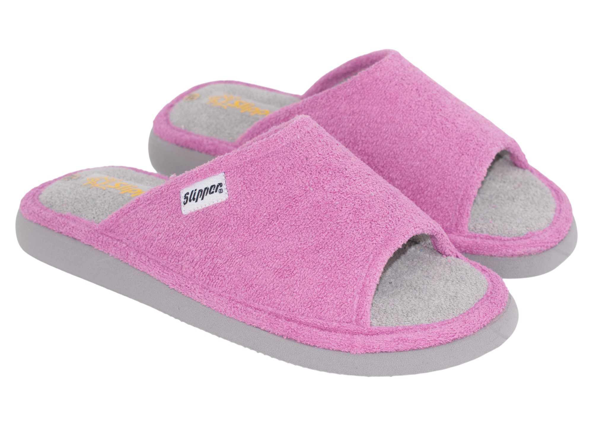 ZAPATILLAS CASA RIZO TOALLA SLIPPER 112 MALVA-GRIS - Imagen 2