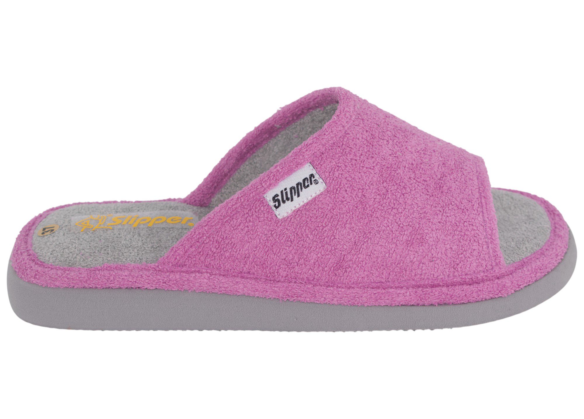 ZAPATILLAS CASA RIZO TOALLA SLIPPER 112 MALVA-GRIS - Imagen 4